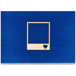 SKLEJKA #3mm Ramka 9x11cm z sercem o wymiarach  zdjęcie o wymiarach 8x8 cm , foto Polaroid